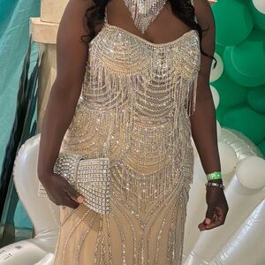 Rhinestone Tassel Prom/Special Occasion Dress